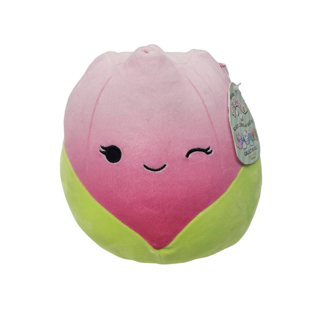 Original Squishmallows Bridgie Tulip Flower Pink & Green Stuffed Plush Animal